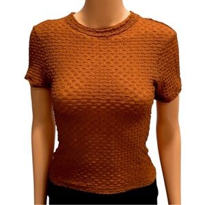 HOUSE OF HARLOW 1960 Blouse Short Sleeve Lightweight Super Stretchy NWT Medium